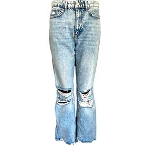 URBAN OUTFITTERS BDG denim FLAREd distressed ACID wash JEANS size 27 EUC!